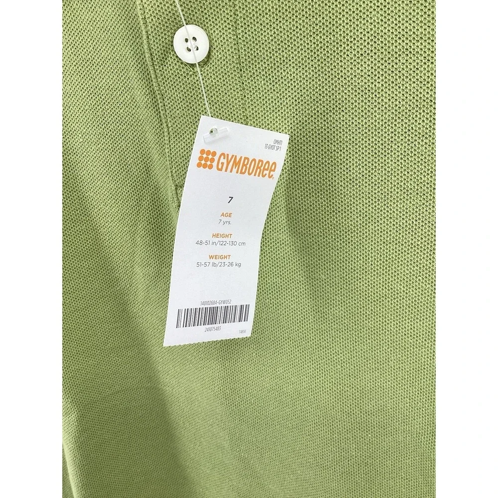 Boy GYMBOREE SAGE LIGHT GREEN‎ COLLAR Golf Polo shirt NWT 7